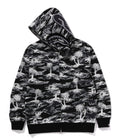 A BATHING APE PLAM TREE CAMO RELAXED FIT SHARK FULL ZIP HOODIE