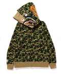 A BATHING APE ABC CAMO DOUBLUE SHARK FULL ZIP HOODIE
