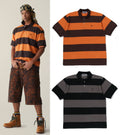 A BATHING APE MILO ONE POINT STRIPE RELAXED FIT POLO