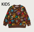 A BATHING APE BAPE KIDS MILO MULTI DINOSAURS PATTERN CREWNECK SWEAT SHIRT
