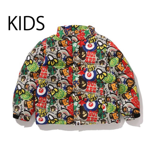 A BATHING APE BAPE KIDS BAPE MILO ASSORTED DOWN JACKET