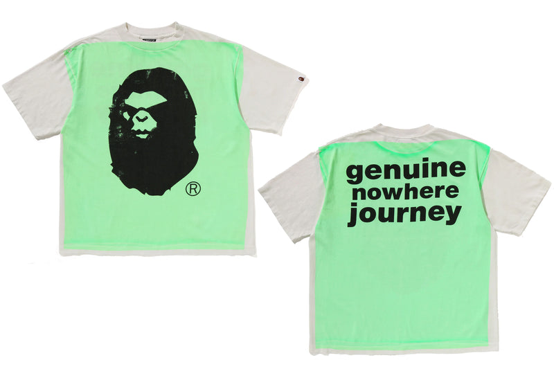 A BATHING APE BAPE x SAINT MXXXXXX MAD FACE HANDPRINTING TEE