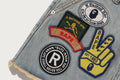 A BATHING APE Ladies' MULTI LOGO DENIM SKIRT