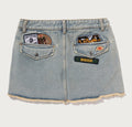 A BATHING APE Ladies' MULTI LOGO DENIM SKIRT
