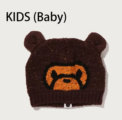 A BATHING APE BAPE KIDS MILO FACE BEAR EAR BABY KNIT CAP