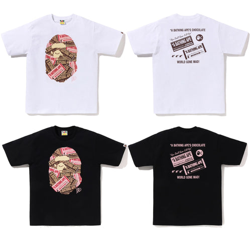 A BATHING APE CHOCOLATE APE HEAD TEE - happyjagabee store