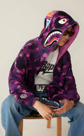 A BATHING APE COLOR CAMO CROCHET RELAXED FIT SHARK FULL ZIP HOODIE