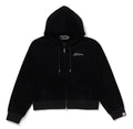 A BATHING APE Ladies' WASHED MULTI LOGO RHINESTONE VELOUR FULL ZIP HOODIE