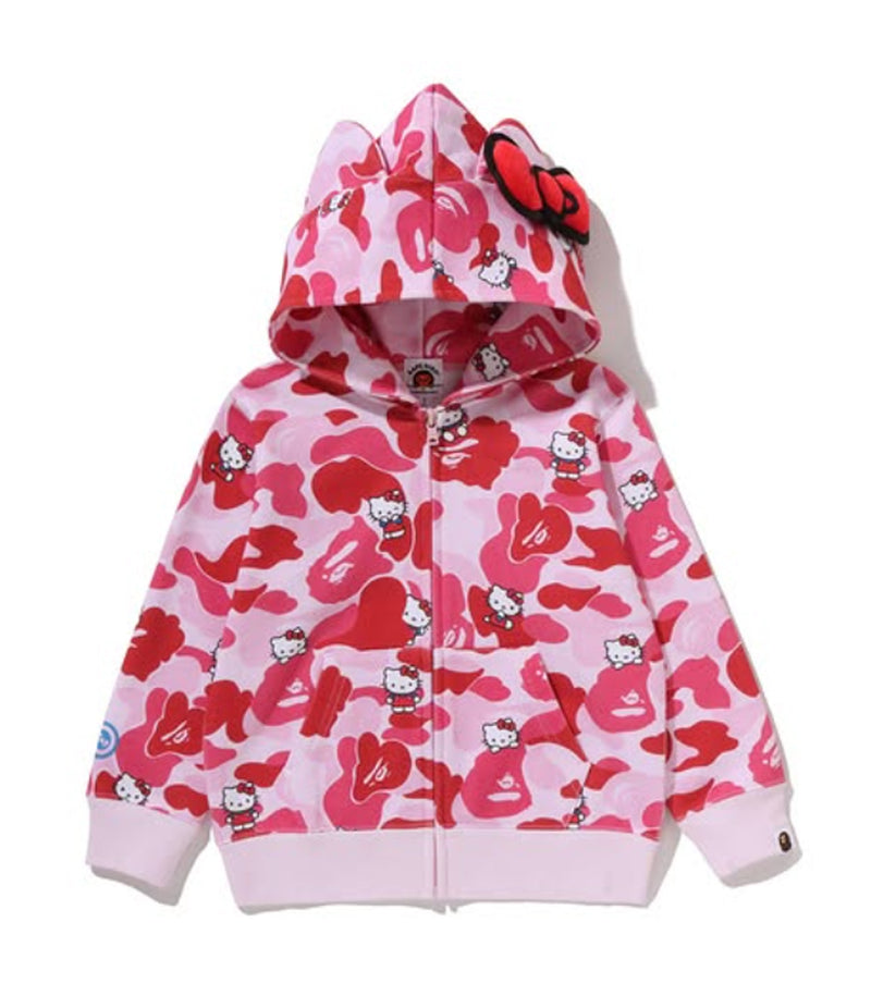 A BATHING APE BAPE KIDS BAPE SANRIO HELLO KITTY CAMO ZIP HOODIE