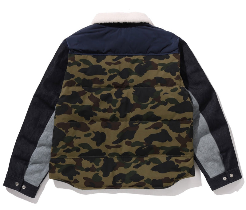 A BATHING APE DOWN WIDE DENIM JACKET