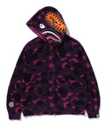 A BATHING APE COLOR CAMO CROCHET RELAXED FIT SHARK FULL ZIP HOODIE
