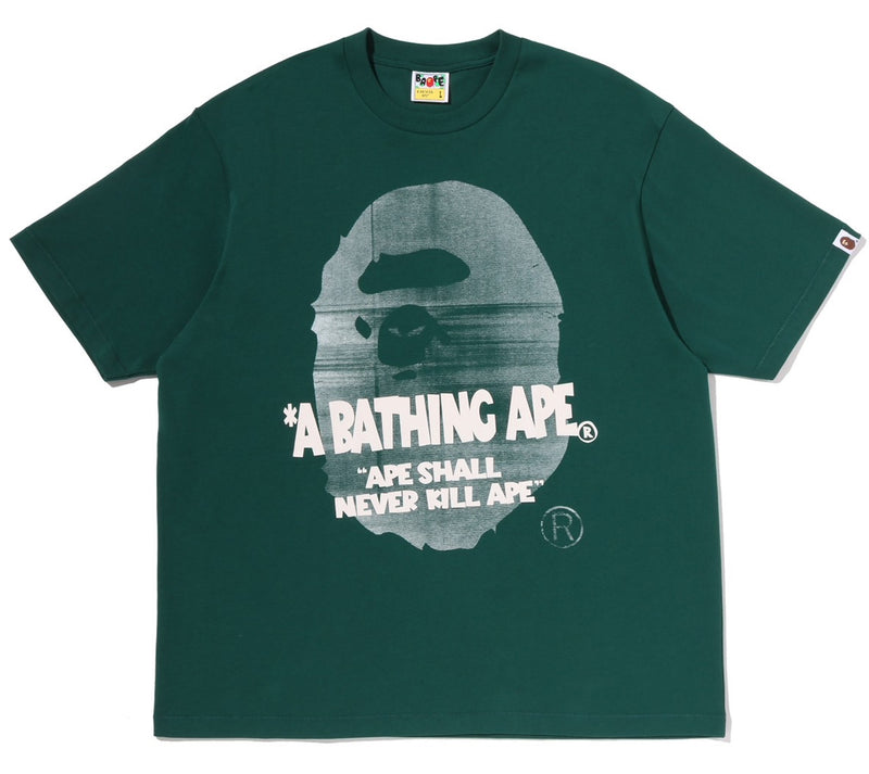A BATHING APE SPRAY APE HEAD RELAXED FIT TEE