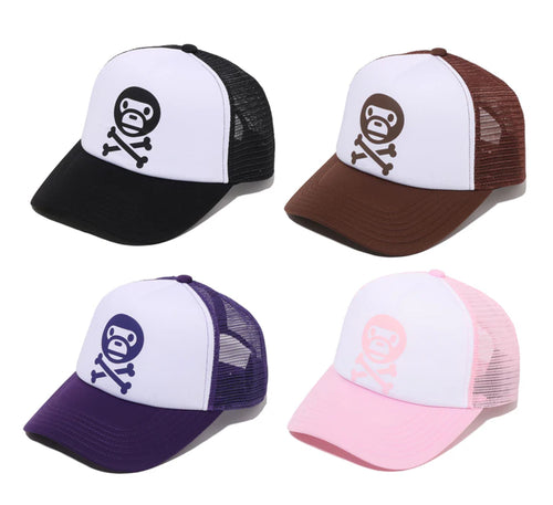 A BATHING APE BABY MILO CROSSBONE MESH CAP