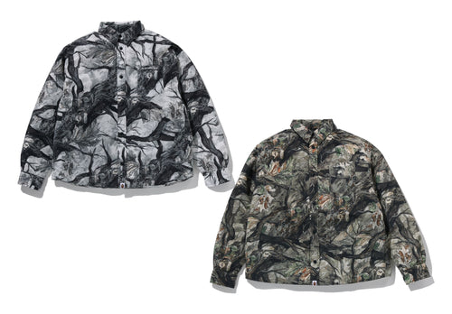 A BATHING APE TREE EDGE CAMO DOWN SHIRT JACKET