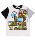 A BATHING APE BAPE KIDS BABY MILO FRIENDS BLOCK TEE