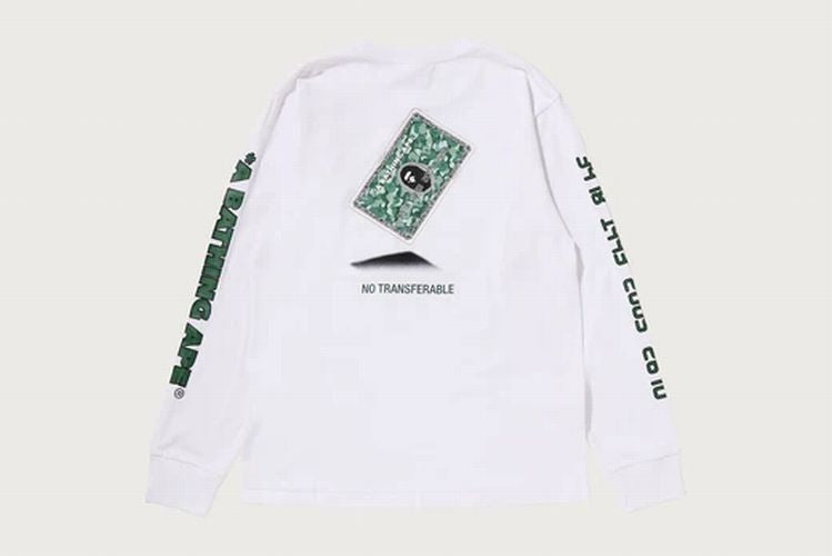 A BATHING APE BAPE CARD GRAPHIC L/S TEE ( ONLINE EXCLUSIVE )