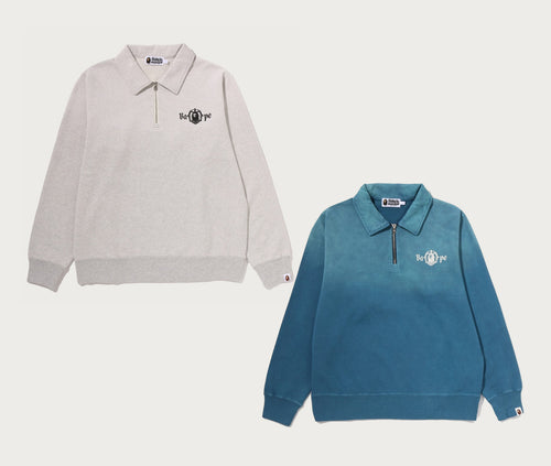 A BATHING APE SWEAT POLO SHIRT