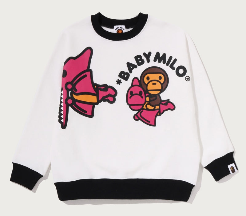 A BATHING APE BAPE KIDS BABY MILO DINOSAURS CREWNECK SWEAT SHIRT