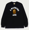 A BATHING APE COLLEGE L/S TEE