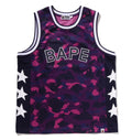 A BATHING APE COLOR CAMO MESH MULTI LOGO RELAXED FIT TANK TOP