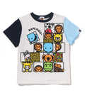 A BATHING APE BAPE KIDS BABY MILO FRIENDS BLOCK TEE