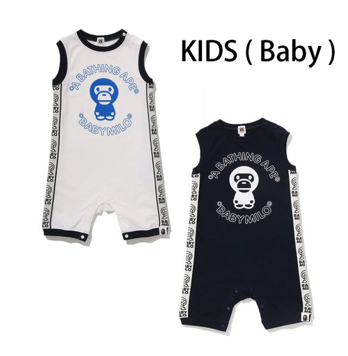A BATHING APE BAPE KIDS BABY MILO LINE TAPE ROMPERS