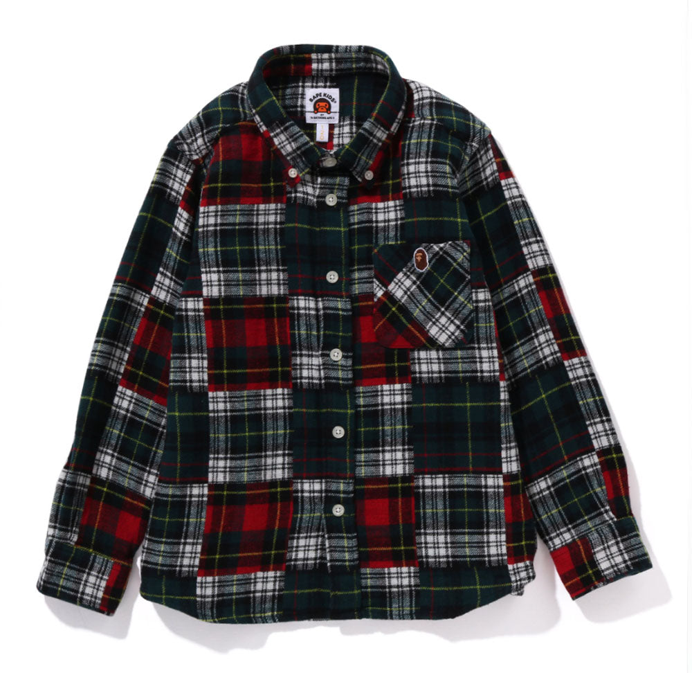 A BATHING APE クレイジーパターンチェック柄ネルシャツ XXL A BATHING APE クレイジーパターンチェック柄ネルシャツ XXL