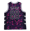 A BATHING APE COLOR CAMO MESH MULTI LOGO RELAXED FIT TANK TOP