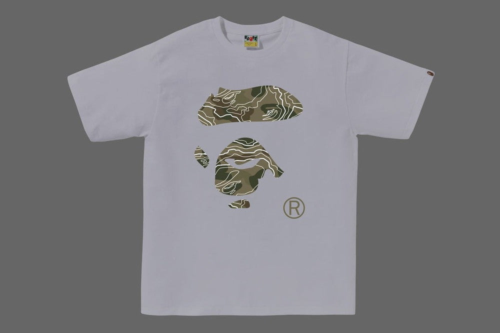 A BATHING APE LAYERED LINE CAMO APE FACE TEE – happyjagabee store