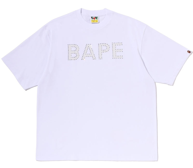 A BATHING APE BAPE PHINESTONE LOGO RELAXED FIT TEE