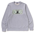 A BATHING APE BANKNOTE RELAXED FIT CREWNECK SWEAT SHIRT - happyjagabee store