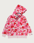 A BATHING APE BAPE KIDS ABC CAMO SHARK ZIP HOODIE
