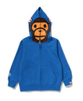 A BATHING APE BAPE KIDS MILO SHARK ZIP HOODIE - happyjagabee store