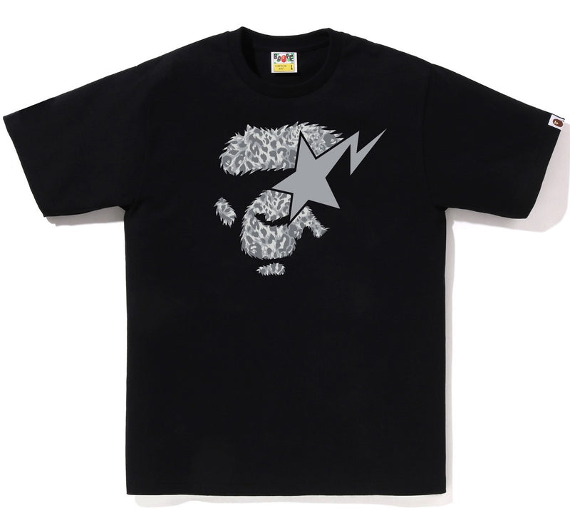 A BATHING APE WILD LEOPARD PATTERN APE FACE STA TEE