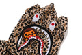 A BATHING APE Ladies' WILD LEOPARD PATTERN MILO SHARK FULL ZIP HOODIE