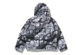 A BATHING APE TREE EDGE CAMO METAL LOGO DOWN JACKET