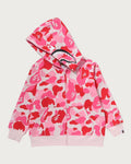 A BATHING APE BAPE KIDS ABC CAMO SHARK ZIP HOODIE