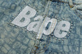 A BATHING APE MULTI LOGO DENIM FLARED PANTS