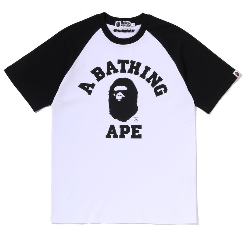 A BATHING APE COLLEGE RAGLAN RELAXED FIT TEE