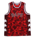 A BATHING APE COLOR CAMO MESH MULTI LOGO RELAXED FIT TANK TOP