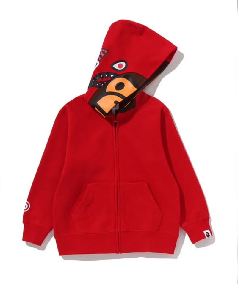 A BATHING APE BAPE KIDS MILO SHARK ZIP HOODIE - happyjagabee store