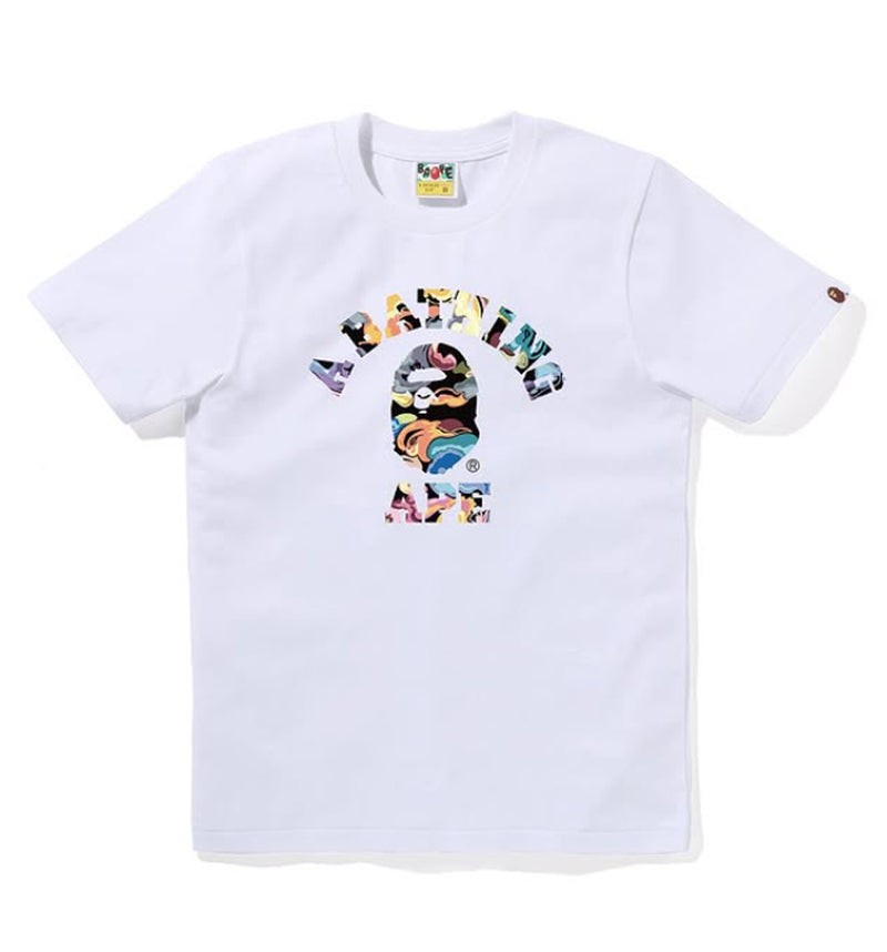 A BATHING APE Ladies' ART CAMO COLLEGE TEE