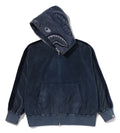 A BATHING APE SNOW WASH SHARK RELAXED FIT FULL ZIP HOODIE