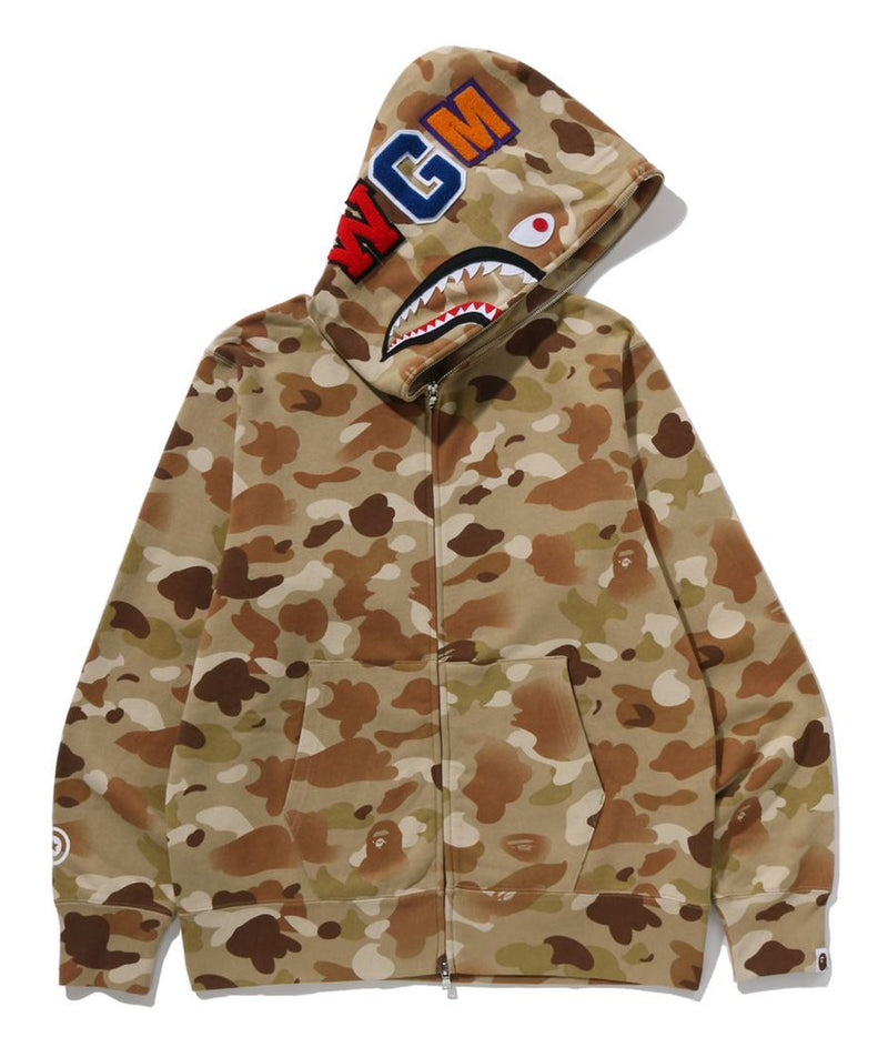 A BATHING APE GRADATION CAMO SHARK FULL ZIP HOODIE