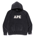 A BATHING APE WASHED EFFECT RELAXED FIT PULLOVER HOODIE