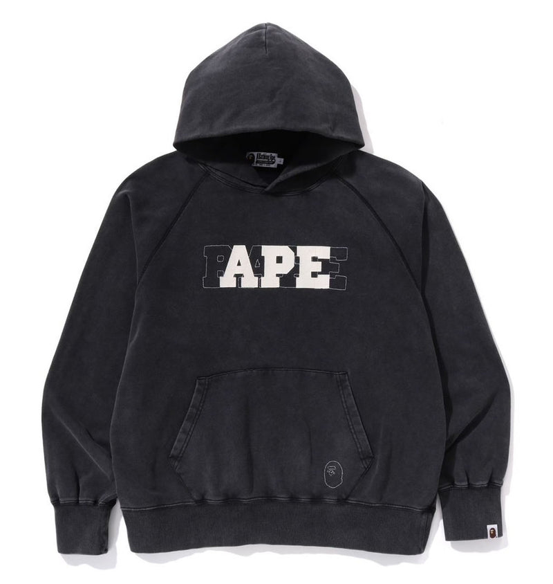 A BATHING APE WASHED EFFECT RELAXED FIT PULLOVER HOODIE