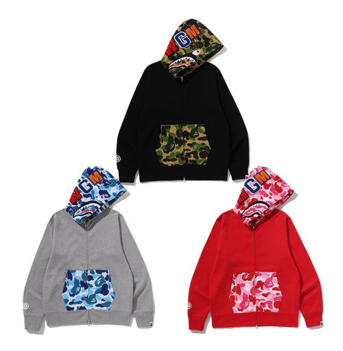A BATHING APE ABC CAMO SHARK FULL ZIP HOODIE