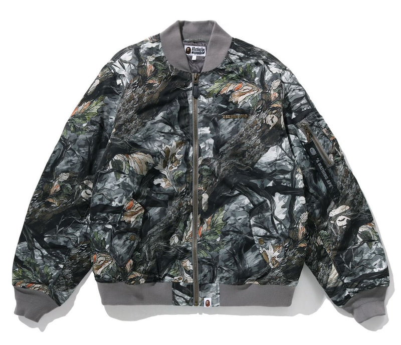 A BATHING APE TREE EDGE CAMO BOMBER JACKET