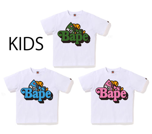 A BATHING APE BAPE KIDS SHARK MILO ON BAPE TEE