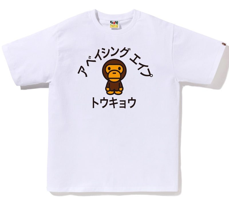 A BATHING APE BABY MILO KATAKANA TOKYO COLLEGE TEE ( TOKYO Limited )